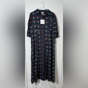 Classic, Livro Shirt-Midi-Dress 100%floral Sz L